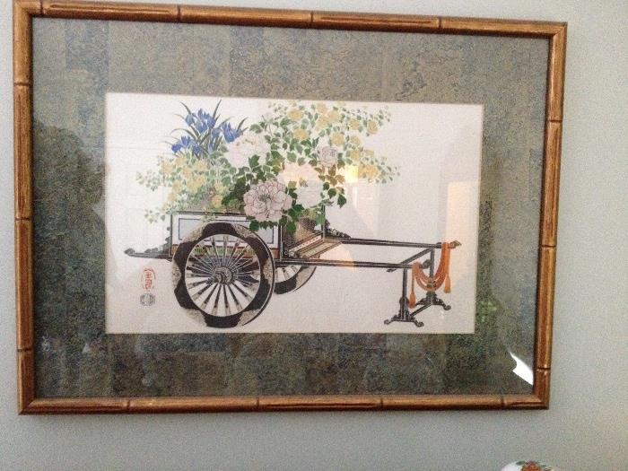 vintage flower cart print