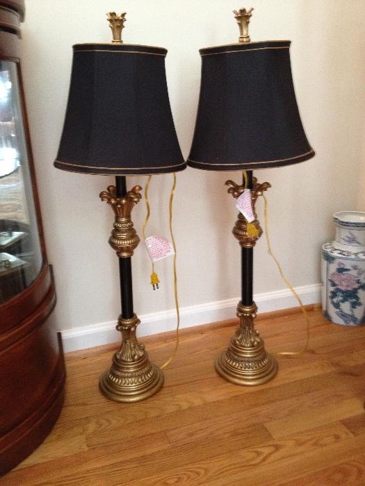 Pair of tall table lamps