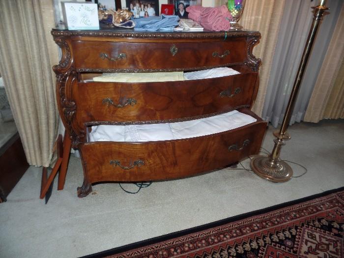 Lots of linens in this beautiful chest