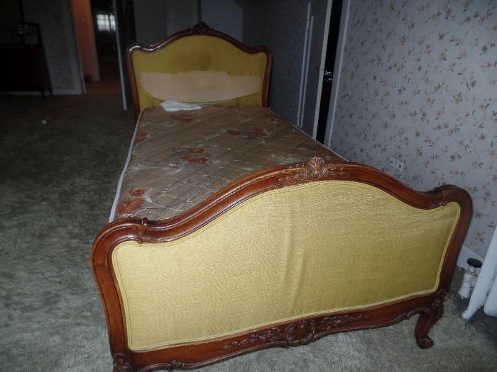 Pair of darling French style upholstered twin beds