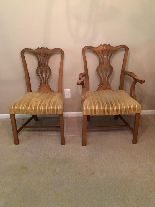Two of the six chairs. There are two armchairs and four side chairs.