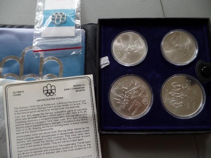 1976 Olympic silver coins. Many sets