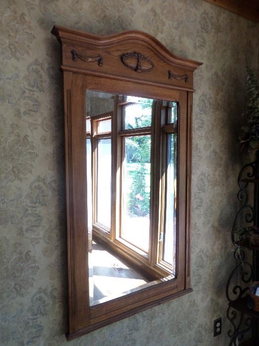 Antique Oak Mirror 32" x 60"
