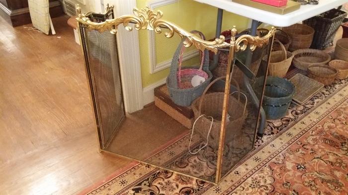 Solid brass fireplace screen new