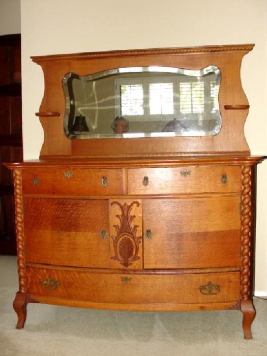 Antique Dresser 57"w x 25"d x 61.5" tall with Mirror