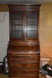 Victorian cylinder roll top desk, c 1870