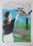 Large Japanese Woodblock Print by Mayumi Oda - List: $2,000
Sale Price: $1,400