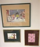 Animation Cells and Original art in the lower level office