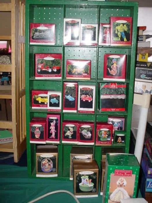 We saw boxes of vintage Hallmark and other collector ornaments