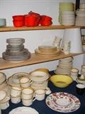 Sets of china, glassware, pottery, porcelains, and more