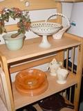 Jade tree, vintage glassware, fine porcelains, figurines