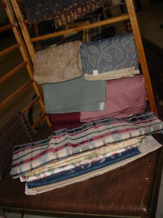 LARGE amount of old drapery and upholstery material 
