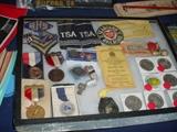 Some early sports medals, TSA shoulder pads, casino chips, railroad and other