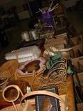 More of the miscellaneous items, baskets, wall plaques, glassware, etc.