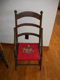 folding chair with needlepoint seat