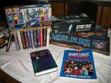 collection of Star Trek books, games and pez set