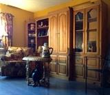 5-piece Pine Wall Unit, Comfortable Seating, Vintage Table