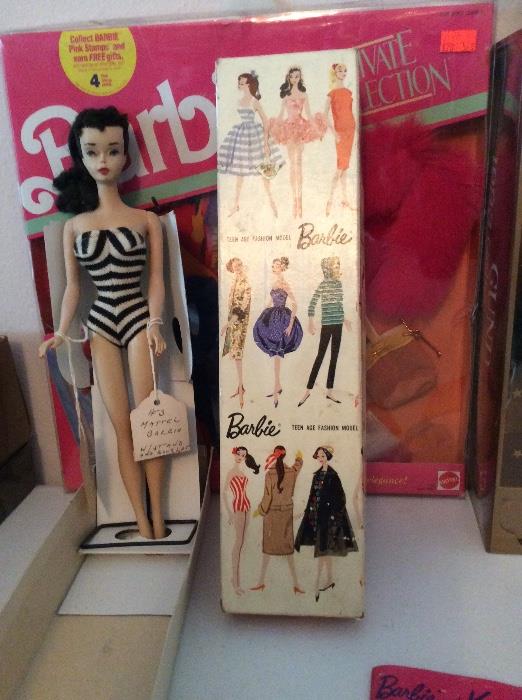 Vintage Barbie #3 Ponytail with original box, earrings, glasses