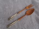 Beautiful Silver and wood salad servers