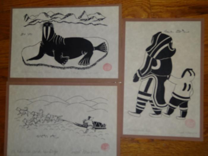 Manomie (Alaskan) card art serigraphs, signed and titled in pencil. 