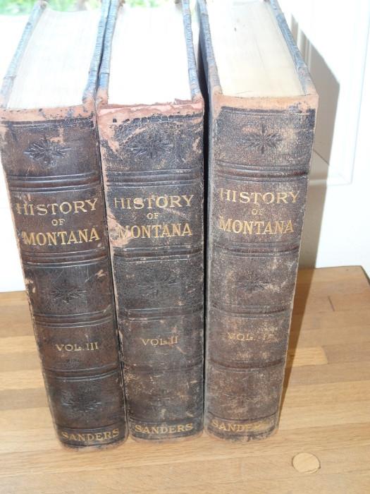 Three volume set of Sander's 1913 edition of, "History of Montana".