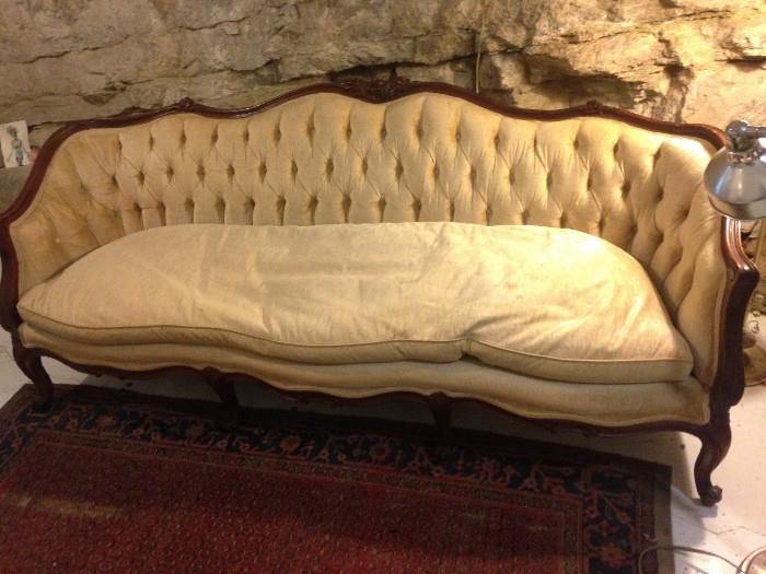 vintage tufted feather down sofa