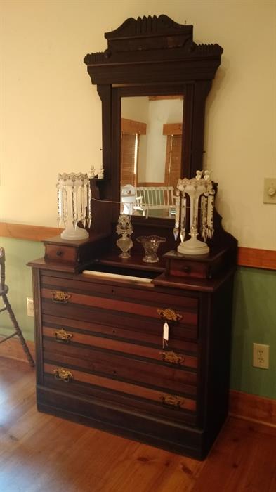 Victorian Dresser & Victorian Lusters
