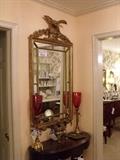 Federal style mirror enhanced with eagle and oak leaves