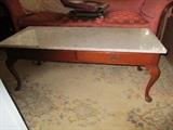 SUTER'S FURNITURE MARBLE-TOP COFFEE TABLE
