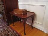 BIGGS TEA TABLE AND TURN-OF-THE-CENTURY OAK BOX