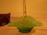 fenton green hobnail basket