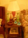 Heager vases and Fenton candle sticks and also a hat stretcher