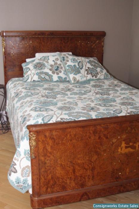 Napoleon III style inlay bed, Queen size