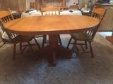 Oak pedestal table
