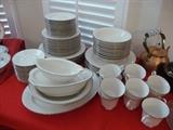 Noritake Ivory china, 12 place settings plus serving pieces.  Pattern "Affection"