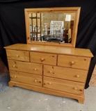 Lane Natural Wood Colored Dresser with Mirror            www.CTOnlineAuctions.com/SandhillsNC