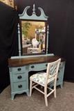 Cute Vanity Dresser with Mirror and Chair                  www.CTOnlineAuctions.com/SandhillsNC