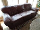 Brown Leather Couch                                                    www.CTOnlineAuctions.com/SandhillsNC