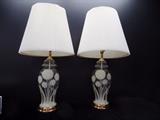 Two Hand Painted Lamps                                        www.CTOnlineAuctions.com/SandhillsNC 