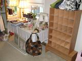 closet organizer, purses and other household items
