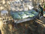 Outdoor metal settee rocker