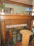 Oak fireplace mantle is in the sale
