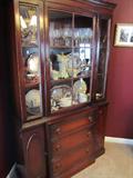 mahogany china hutch, table and 6 chairs