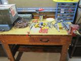 small area of tools and workbench