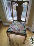 4 antique oak chairs
