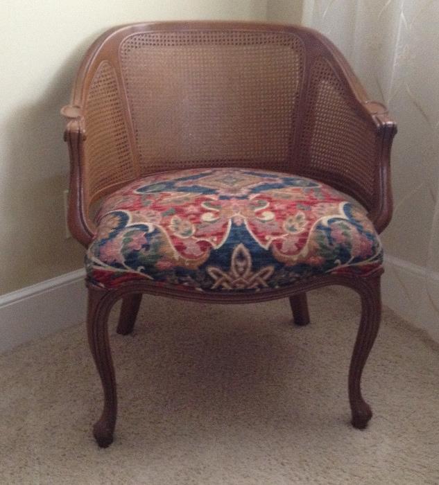 Fine Rattan/wicker back Queen Anne style arm chair