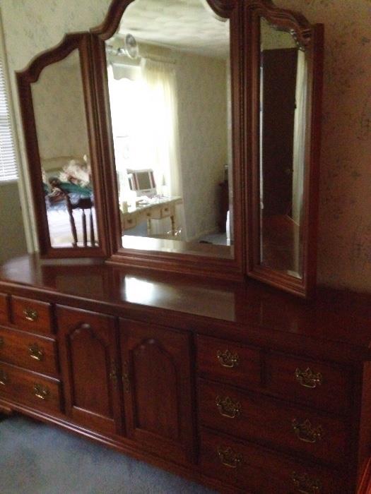 With A Matching 9 Drawer Dresser w/Beveled Mirror...