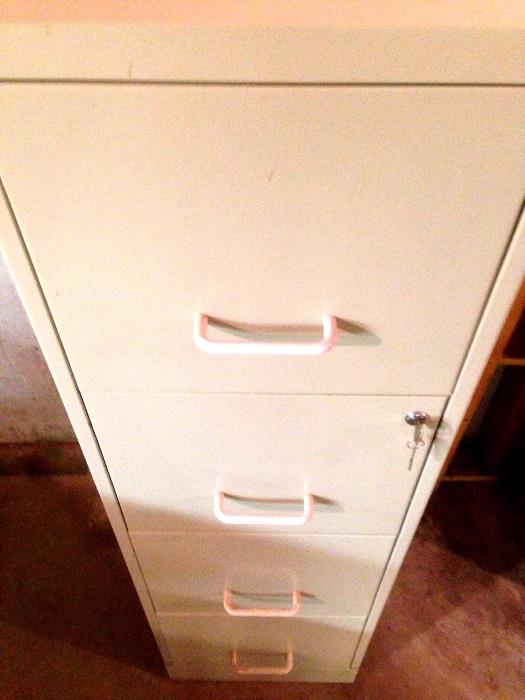 Nice Metal 4 Drawer File Cabinet...With The Key!...