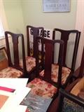 Mahogany back chairs. 
Set of 6. Priced right. One needs minir repair