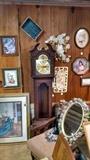 GrandFather Clock and some of the hundreds of pictures, paintings and prints